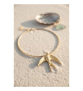 Mey İthalat® Kırlangıç Model Gold Renk Choker Kadın Kolye