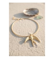 Mey İthalat® Kırlangıç Model Gold Renk Choker Kadın Kolye