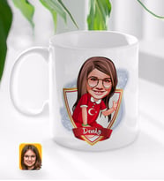BK Gift Kişiye Özel İsimli Kız Çocuk Karikatürlü Beyaz Kupa Bardak-2