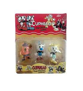 Cuphead Fincan Kafa Oyuncak Karakter Seti 3lü (Çok Renkli)