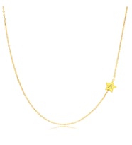 925 Ayar Gümüş Köprücük Yıldız Harf Kolye (Gold)