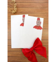 10 Adet Kesikli Toka Kartı - Kalın Kuşe (5989) Bandana Kartı - 9x14cm - Kırmızı Fiyonklu Kız - TOKA