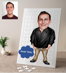Karikatür Erkek Kişiye Özel Puzzle