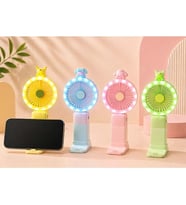 Mini Şarjlı El Fanı 2 Kademeli Işıklı