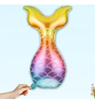Deniz Kızı Kuyruk Folyo Balon - 80 cm x 50 cm