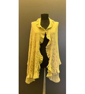 PAMUKLU YUMUŞAK FIRFIR YAKALI DESENLİ KADIN ŞAL OMUZ ŞAL 145X45 CM (Açık Kahve)