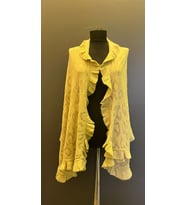PAMUKLU YUMUŞAK FIRFIR YAKALI DESENLİ KADIN ŞAL OMUZ ŞAL 145X45 CM (Açık Kahve)