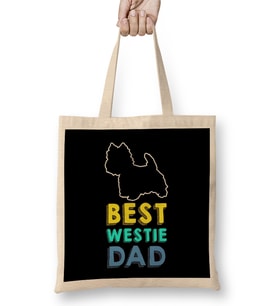 Best Westie Dad West Highland White Terrier Father Owner Bez Çanta Uzun Saplı