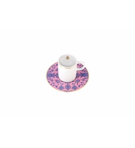 Porland Glamorous Pembe Tabaklı Kahve Fincanı 85cc  04A+P021740