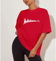 İmza Baskılı Tasarım Tshirt (A.Kırmızı)