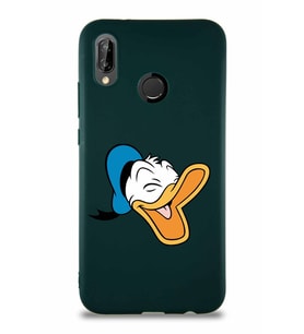 Huawei P20 Lite Soft Premier Kapak Donald Duck-E Tasarımlı Silikon Kılıf - Yeşil (Şeffaf)