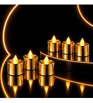 24 ADET GOLD GÜN IŞIĞI LED IŞIKLI MUM GÜN IŞIĞI IŞIKLI TEA LİGHT MUM YILBAŞI NOEL MUMU PİLLİ MUM