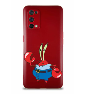 Realme 7 Pro Soft Premier Kapak Bay Yengeç Tasarımlı Silikon Kılıf - Mürdüm (Şeffaf)