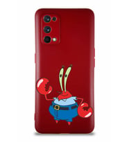 Realme 7 Pro Soft Premier Kapak Bay Yengeç Tasarımlı Silikon Kılıf - Mürdüm (Şeffaf)