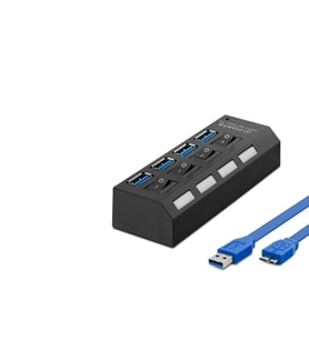 Usb3.0 Hub 4*Usb 50Cm Siyah HDX7023