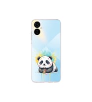 Tecno Camon 19 Neo ile Uyumlu Splash Panda Tasarımlı Şeffaf Silikon Kılıf