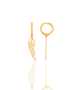 Gümüş rose  kanat küpe SGTL11548ROSE