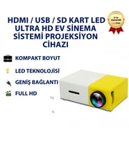 Mini Portatif Taşınabilir HDMI / USB / SD Kart LED Ultra HD Ev Sinema Sistemi Projeksiyon Cihazı