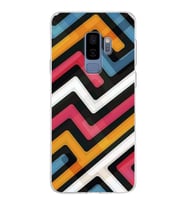 Samsung Galaxy S9 Plus Kapak Labirent Grafiti Tasarımlı Şeffaf Silikon Kılıf