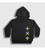 Presmono Unisex Çocuk Siyah Logo Tomorrow X Together Txt Kapüşonlu Sweatshirt 533010tt
