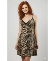 Mulvxbrf Brf02 Hmd Kadın Leopar Desenli Gece Elbisesi Kod 70013 (Mulvix)