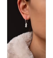 Papatya Silver 925 Ayar Gümüş Sonsuzluk Halka Küpe (Rodyum)