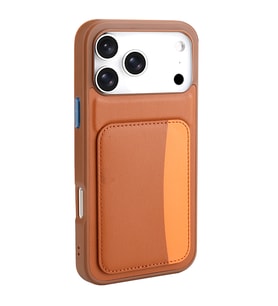 Apple iPhone 17 Pro Uyumlu Kılıf Kartlıklı Zore X-Kart Silikon Kapak (Kahverengi)