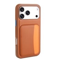 Apple iPhone 17 Pro Uyumlu Kılıf Kartlıklı Zore X-Kart Silikon Kapak (Kahverengi)