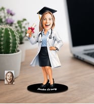 Kişiye Özel Mezuniyet Tasarımlı Karikatür Ahşap Biblo Model-4
