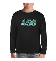 Squid Game-Number 456 Siyah Çocuk Sweatshirt