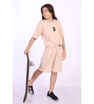 Toontoy Kız Çocuk Cepli Şortlu Takım (Bej)