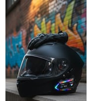 Northcity Mesafeli IPX6 Kask Kulaklık Sistemi - Gece Sürüşü İçin RGB Işıklandırma ve Yüksek Netlikli Intercom