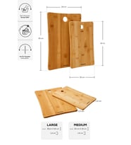 Doğal Bambu Kesme Tahtası Çift Seti, 30/35 cm, Dayanıklı ve Şık Tasarım