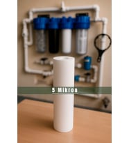 Su Arıtma Cihazı 5 Micron Sediment Tortu Filtre Kartuşu 10 inç (Siyah - Beyaz)