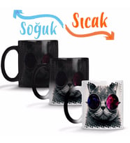 Cat Kedi Sihirli Kupa Bardak Porselen