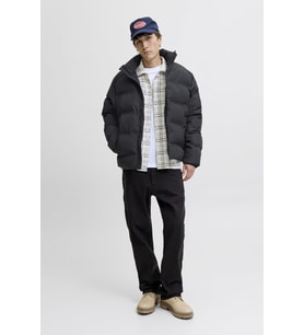 Jack & Jones JJESOHO Puffer Collar Erkek Şişme Mont – Yüksek Yaka, Fermuarlı, Su İtici Kışlık Ceket (Siyah)