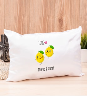 Kişiye Özel Sevimli Limonlar Dikdörtgen Yastık