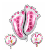 Baby Ayak İzi Pembe Folyo Balon Set