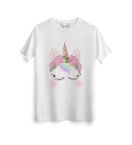 Unicorn Baskılı Beyaz Tshirt