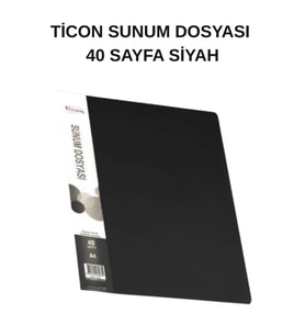 40’lı Sunum Dosyası – Şeffaf Poşet Dosya  Okul, Ofis ve Arşiv Kullanımı Siyah