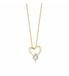 Kalp Tektaş Altın Kolye 14K Gold