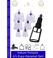 #HacamatSeti Profesyonel Vakumlu Pompalı Sağlık Detoks Dayanıklı Hijyenik Hacamax 6 Adet Kupa Seti