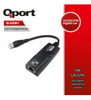QPORT Q-UGB1 USB 3.0 TO GIGABIT ETHERNET 10/100/1000 DÖNÜŞTÜRÜCÜ