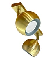 GU10 Mat Gold Altın Eskitme Kaplama İkili Küre Hareketli Başlık LED Spot Avize