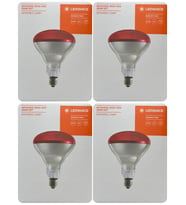 (4 Adet) Ledvance 250W Kızılötesi Hayvan Isıtma ve Fizik Tedavi Lambası (Kırmızı Işık) E27 Duy