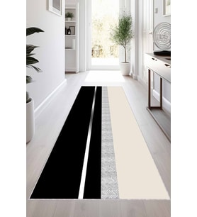 Siyah Silver Kaymaz Modern Kesme Rulo Yolluk Halı VH015