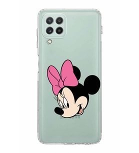 Samsung Galaxy A22  Kamera Korumalı  Kapak Minnie Mouse Tasarımlı  Şeffaf Kılıf