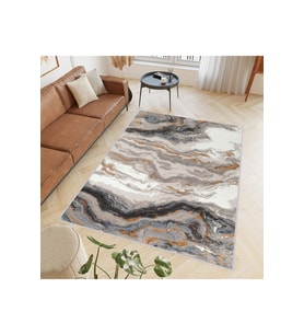 Rovigo Home Dijital Baskı Yıkanabilir Kaymaz Taban Salon Halısı RVG0411 (Kahverengi)