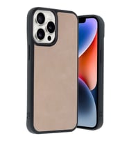 Apple İphone 14 Pro Max Kılıf Aras Deri Kapak - Pudra