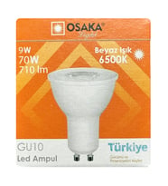 (1 Adet) Osaka 9W (70W) Beyaz Işık (6500K) GU10 Duylu Led Çanak Ampul